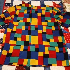 Kathy Che Colorful Geometric Pattern Top